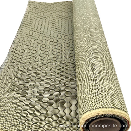 honeycomb texture carbon aramid mixed hexagon fabric